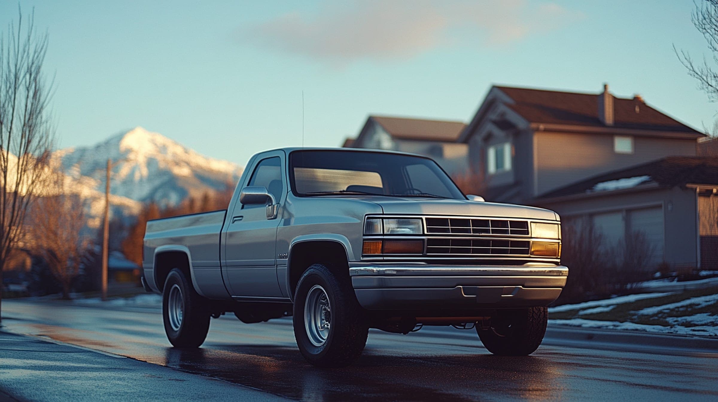 Dual cab ute on suburban street with mountain background, discussing FBT exemption in 2026.
